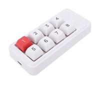 Tosuny Teclado Macro Programable, Teclado Mecánico para Juegos con Cable USB C de 8 Teclas, Numérico Personalizable con Interruptor de Capa e Intercambiable en Caliente, para (White)