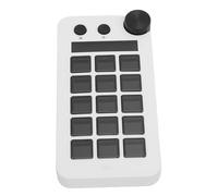 Tosuny Teclado Macro Visual de 15 Teclas con Pantallas LCD y Perilla, Controlador Programable para Activar Acciones en Aplicaciones y Software, Compatible con PC Algunos Software (White)