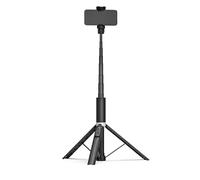 Tosuny Trípode Selfie Stick de Apertura Automática, Trípode con Sensor de Gravedad con Control Remoto Bluetooth, Soporte Extensible de 168 Cm, Soportes de Zapata Fría Duales para Vlog