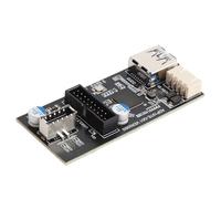 Tosuny USB3.2 Gen1 Frontal a Tipo E + 19pin Adaptador, USB3.2 19 Pin a Tipo E + 19 Pin Tarjeta de Expansión, Tarjeta de Expansión del Convertidor de Panel Frontal USB