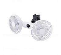 Tosuny Ventilador de Coche de Doble Cabezal con Ventosa, Ventilador de Camión Ajustable de 360°, Recargable de 3600mAh, Fuerte Flujo de Aire para Semirremolque RV Van Cab (WHITE)