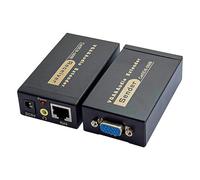 Tosuny VGA Extender sobre un Cable Cat5/Cat6 de hasta 100 M, 1920x1440@60Hz Soporte de Resolución para PC Laptop DVR, Enchufe y Reproducción de Videos para la Configuración de (Black)