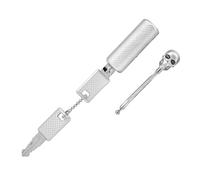 Tosuny Zinc Alloy Skull Combination Cable Lock for Luggage (SILVER) | Código de 4 dígitos ajustable, cable de acero trenzado, seguridad para mochila de viaje, uso como maletín
