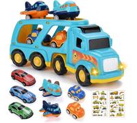 TOSUTO Camión de Juguetes,Camion Transportador de Coches para Niños,5 en 1 Transportador Coches con Luces y Sonidos,Camion Transporte Coches Juguetes Niño Niña 1 2 3 4 5 6 Años,Regalo para Niños