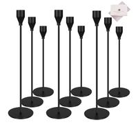 Tosuto Candelabro de Metal Negro Juego de 9 Velas Decorativas Estilo Retro para Hogar, Bodas y Navidad