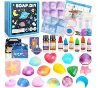 TOSUTO Fabrica de Jabones para Niños,Juego Hacer Jabones,Kit de Inicio para Hacer Jabón Creativo DIY con jabón base y moldes de silicona - Para adultos y niños,regalos de cumpleaños y Navidad
