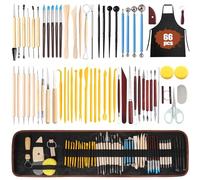 TOSUTO Herramientas de Escultura de Arcilla,66 Piezas Herramientas de Arcilla,Polymer Clay Herramientas de Cerámica para DIY Cerámica Manualidades Principiantes Profesional Regalos