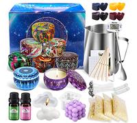 TOSUTO Kit de Fabricación para Velas,Erramienta para Velas de Bricolaje Kit de fabricación de velas,Kit para Hacer Velas,Kit Velas Incluye Cera de Soja,Mechas de Vela,Crisol,8 Tarros de Velas,Tintes,C