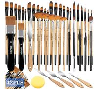 TOSUTO Pinceles Pintura Acrilica,Juego De Pinceles para Pintar(42 Piezas),Pinceles Pintura Acrilica Profesionales,Pinceles Acuarela Profesional,para Pinturas Acrílicas,Acuarelas,Aceites,Gouaches