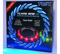 TOSY Flying Ring - 12 Monocolor Leds, superbrillante, Modo perdido, Encendido automático, Regalo de Pascua para niños, Seguro, Impermeable, Juguete para Piscina, Playa y Camping