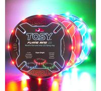 TOSY Flying Ring - 12 Monocolor Leds, superbrillante, Modo perdido, Encendido automático, Regalo de Pascua para niños, Seguro, Impermeable, Juguete para Piscina, Playa y Camping, 3-Pack