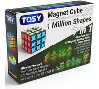 TOSY Magnet Cube 3x3 - 30 Bloques, Multiusos: Bloques de construcción creativos, Fidget Spinner transformable, Rompecabezas/Cubo Infinito, niños, Juguete Stem Brillante