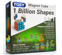 TOSY Magnet Cube 4x4 - 70 Bloques, Multiusos: Bloques de construcción creativos, Fidget Spinner transformable, Rompecabezas/Cubo Infinito, niños, Juguete Stem Brillante