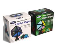 TOSY Magnet Pyramid Glow: 1 cubo se transforma en mil millones de formas, 243 imanes, diseño holográfico brillante, accesorio giratorio, juguete STEAM, regalo de cumpleaños, Juego de 2: 1 Stone 1 Glow