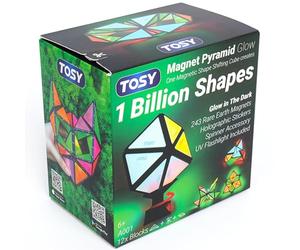 TOSY Magnet Pyramid Glow: 1 Cubo se transforma en mil Millones de Formas, 243 imanes, diseño holográfico Brillante, Accesorio Giratorio, Juguete Steam, Regalo de Pascua