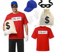 TOSZOLY Camiseta de Disfraz de Pandilla para Hombre, Disfrazs de Beagle para Mujer, Disfraz de Carnaval, Disfrazs De Bandido para Hombre Y Mujer, Cosplay De Carnaval (XL)