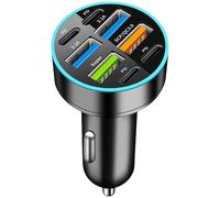 Total 66W Carga Inteligente para automóvil Solución rápida de múltiples Puertos Adaptador rápido con luz LED Amplia compatibilidad