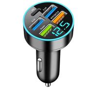 Total 66W Carga Inteligente para automóvil Solución rápida de múltiples Puertos Adaptador rápido con luz LED Amplia compatibilidad