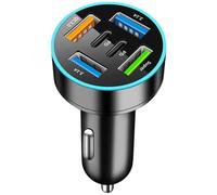 Total 66W Carga Inteligente para automóvil Solución rápida de múltiples Puertos Adaptador rápido con luz LED Amplia compatibilidad