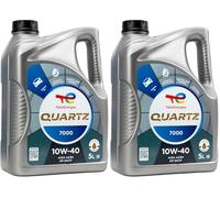 Total Aceite Lubricante de Motor Quartz 7000 10W-40 5 litros (Paquete de 2)