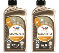 Total Aceite Lubricante de Motor Total Quartz 9000 5W-40 1 Litro (Paquete de 2)