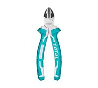 TOTAL - Alicate de Corte Diagonal | 180 mm | Cortar Materiales Duros y Resistentes | Para Alambre, Cables, Clavos o Tornillos | Fabricado en Cromo Vanadio | Mango Bimaterial