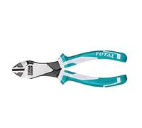 TOTAL - Alicate de Corte Diagonal Reforzado | 180 mm | Cortar Materiales Duros y Resistentes | Para Alambre, Cables, Clavos o Tornillos | Fabricado en Cromo Vanadio | Mango Bimaterial