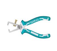 TOTAL - Alicate Pelacables | 160 mm | Ideal Para Electricistas | Pela, Corta y Engarza Cables | Alta Precisión | Fabricado en Cromo Vanadio | Mango Bimaterial