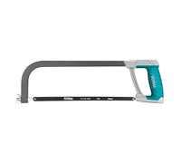 TOTAL - Arco de Sierra - Longitud de 300 mm - Herramienta para Cortar Metal y Madera - Ideal Para Trabajos de Fontanería y Carpintería - Incluye Sierra de Recambio de 63 mm - Aluminio