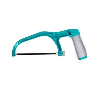 TOTAL - Arco de Sierra Pequeño - 150 mm - Herramienta Para Cortar Plástico y Madera - Ideal Para Trabajos de Fontanería y Carpintería - Incluye 1 Hoja de Sierra - Con Cuerpo de Aluminio