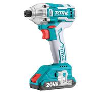 TOTAL - Atornillador de Impacto a Batería de 20 V - Motor Brushless sin Escobillas - Luz LED - Par Máximo 170 Nm - 2 Baterías P20S de 2 Ah, Cargador y Bolsa