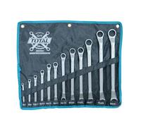 TOTAL - Bolsa con 12 Llaves Fijas Acodadas | Llaves Dobles | Medidas de 6 a 32 mm | Para Apretar o Aflojar Tuercas y Tornillos de Cabeza Hexagonal | Fabricadas en Cromo Vanadio