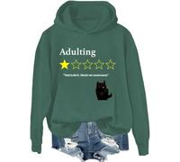 Total Bullshit Would Not Recommend: sudadera, adulting Would Not Recommender, camisa de gato lindo para mujer y hombre, Verde, 1, XL
