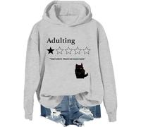 Total Bullshit Would Not Recommend: sudadera, adulting Would Not Recommender, camisa de gato lindo para mujer y hombre, Gris-1, XL