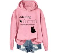 Total Bullshit Would Not Recommend: sudadera, adulting Would Not Recommender, camisa de gato lindo para mujer y hombre, Rosa-1., XXL
