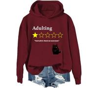 Total Bullshit Would Not Recommend: sudadera, adulting Would Not Recommender, camisa de gato lindo para mujer y hombre, Claret-1, XXL