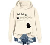 Total Bullshit Would Not Recommend: sudadera, adulting Would Not Recommender, camisa de gato lindo para mujer y hombre, Khika-1, M