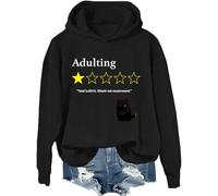 Total Bullshit Would Not Recommend: sudadera, adulting Would Not Recommender, camisa de gato lindo para mujer y hombre, Negro-1, S
