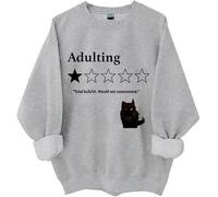 Total Bullshit Would Not Recommend: sudadera, adulting Would Not Recommender, camisa de gato lindo para mujer y hombre, gris, S