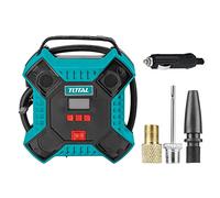 TOTAL - Compresor Portátil a 12V | Bomba de Aire Eléctrica para Inflar Balones, Neumáticos y Colchonetas | Con Adaptador para Cargar en el Coche| Incluye Boquillas