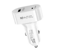 Total de 50 W Carga Inteligente Auto 2 Puertos Solución Rápida Soporte Adaptador Rápido PD25W Safe Auto Carga Rápida