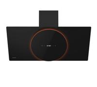 Klarstein Total Eclipse Campana Extractora - 90cm, 600 m³/h, Led Ajustable 3000K-6500K, Control Táctil, Eficiencia Energética de Clase A, Filtro Carbón Activo, 3 Velocidades, Negra