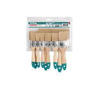 TOTAL, Juego de 9 Brochas de Cerdas Planas, Mango de Madera, Para Pintura a Base de Aceite, 3 Unidades de 1'', 2 Unidades de 1,3'', 2 Unidades de 2'', 1 Unidad de 3'', 1 Unidad de 4''