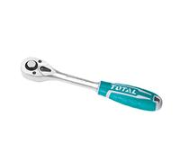 TOTAL - Llave de Carraca Reversible | 158 mm e Inserción de 1/4 | Herramienta para Aflojar Tuercas y Tornillos de Cabeza Hexagonal | Cromo Vanadio