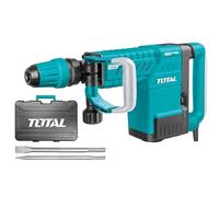 TOTAL - Martillo Picador Eléctrico - 1500W - 1900 Impactos/min - Sistema Antivibración y SDS max - Fuerza de 25 J de Impacto - Incluye 2 Cinceles y Maletín