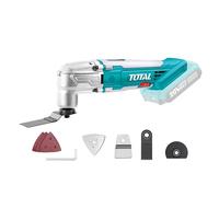 TOTAL - Multiherramienta Eléctrica - A Batería P20S 20 V - Incluye Raspador, Sierra, Sierra Segmentada, Llave Hexagonal y Base de Lija - Incluye 3 Hojas de Lija - Velocidad Regulable