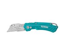 TOTAL - Navaja de Corte Profesional - Longitud de 180 mm - Peso de 165 g - Incluye 6 Cuchillas de Recambio - Cocina - Acero Inoxidable - Ergonómico