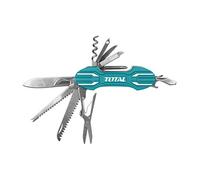 TOTAL - Navaja Multiusos - Medida 95 mm - Con 15 Funciones Diferentes - Incluye Lima, Destornillador, Sacacorchos, Tijeras y Más - Para Realizar Diversas Tareas - Turquesa