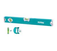 TOTAL - Nivel Burbuja - 100 cm - 2 Burbujas Para Horizontal y Vertical - Herramienta Para Trabajos de Carpintería y Bricolaje - Lateral de ABS Para Amortiguar los Golpes - Aluminio