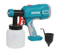 TOTAL - Pistola de Pintura a Batería P20S de 20 V - Depósito de 800 ml - Viscosidad Máxima de 40 DIN - con Recipiente de Gran Capacidad - Volumen de 60 ml/min